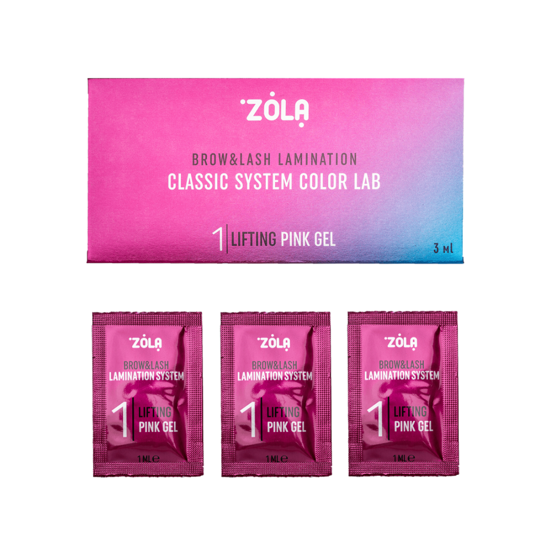 ZOLA Color Lab Set for Lamination in Sachet Pink Lifting Gel
