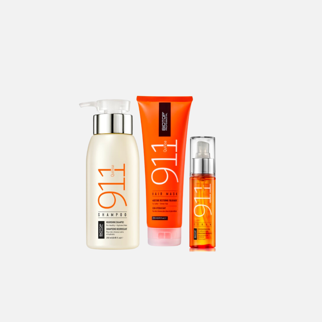 BIOTOP 911 Quinoa Shampoo & Mask and  Serum  Hydration Trio Gift Set